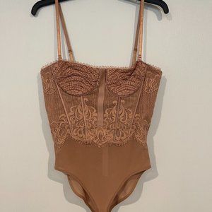 Jonathan Simkhai nude lace bodysuit